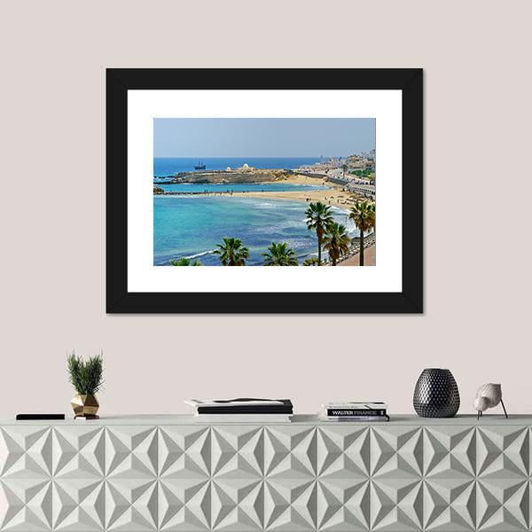 Quay In Monastir Canvas Wall Art-1 Piece-Framed Print-20" x 16"-Tiaracle