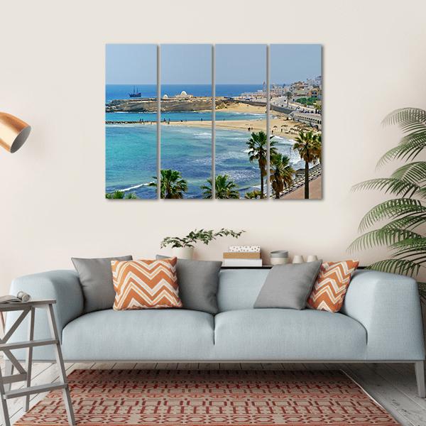 Quay In Monastir Canvas Wall Art-4 Horizontal-Gallery Wrap-34" x 24"-Tiaracle