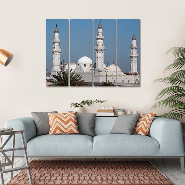 Quba Mosque In Al Medinah Canvas Wall Art-4 Horizontal-Gallery Wrap-34" x 24"-Tiaracle