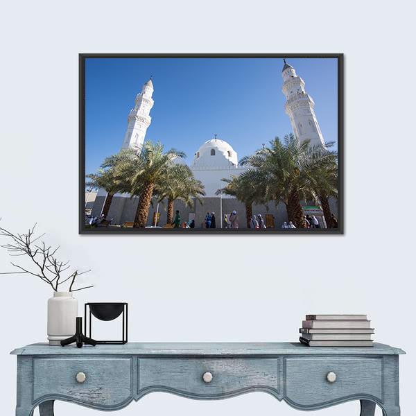 Quba Mosque Medinah Canvas Wall Art-5 Horizontal-Gallery Wrap-22" x 12"-Tiaracle
