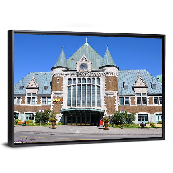 Quebec City Bus And Train Terminal Canvas Wall Art-3 Horizontal-Gallery Wrap-25" x 16"-Tiaracle