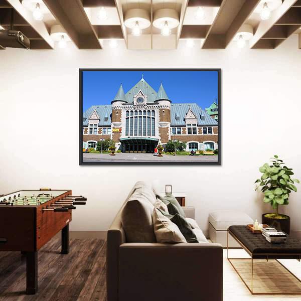 Quebec City Bus And Train Terminal Canvas Wall Art-3 Horizontal-Gallery Wrap-25" x 16"-Tiaracle