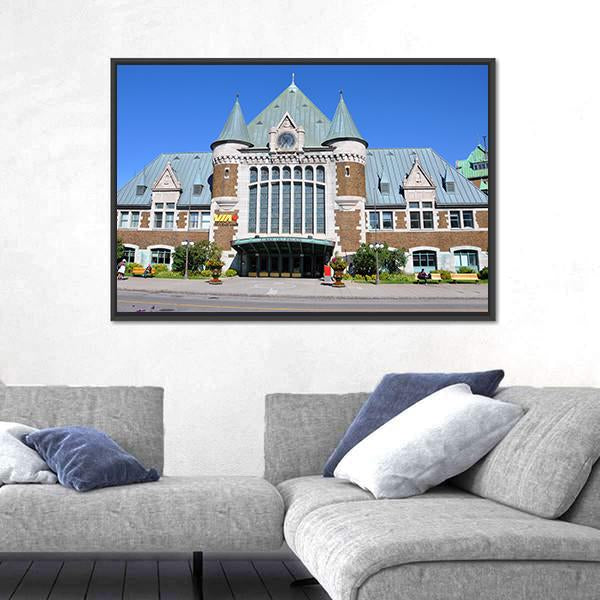 Quebec City Bus And Train Terminal Canvas Wall Art-3 Horizontal-Gallery Wrap-25" x 16"-Tiaracle