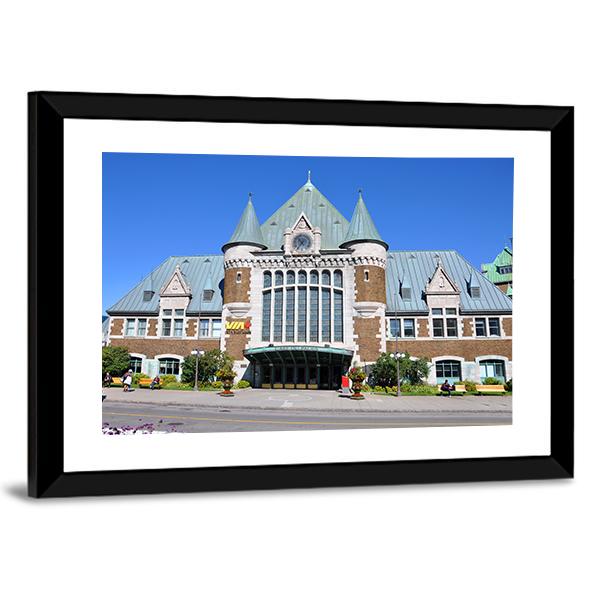 Quebec City Bus And Train Terminal Canvas Wall Art-3 Horizontal-Gallery Wrap-25" x 16"-Tiaracle