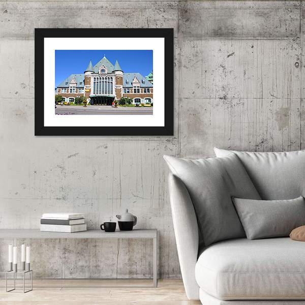 Quebec City Bus And Train Terminal Canvas Wall Art-3 Horizontal-Gallery Wrap-25" x 16"-Tiaracle