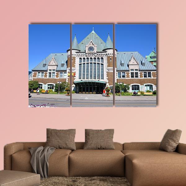Quebec City Bus And Train Terminal Canvas Wall Art-3 Horizontal-Gallery Wrap-25" x 16"-Tiaracle