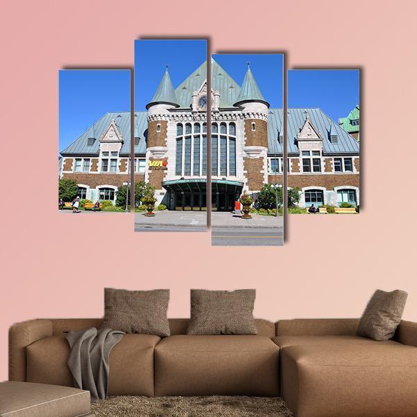 Quebec City Bus And Train Terminal Canvas Wall Art-4 Pop-Gallery Wrap-50" x 32"-Tiaracle