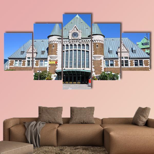 Quebec City Bus And Train Terminal Canvas Wall Art-5 Star-Gallery Wrap-62" x 32"-Tiaracle