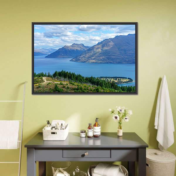 Queenstown Hill Walkway Canvas Wall Art-1 Piece-Floating Frame-24" x 16"-Tiaracle