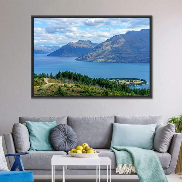 Queenstown Hill Walkway Canvas Wall Art-3 Horizontal-Gallery Wrap-25" x 16"-Tiaracle