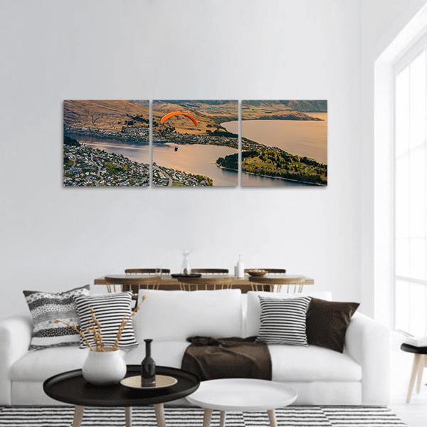 Queenstown Skyline Panoramic Canvas Wall Art-3 Piece-25" x 08"-Tiaracle