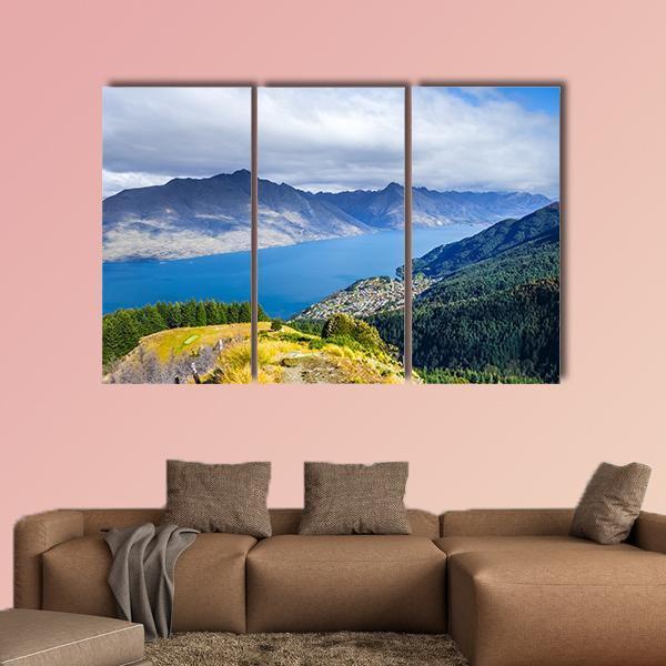 Lake Wakatipu Canvas Wall Art-3 Horizontal-Gallery Wrap-37" x 24"-Tiaracle