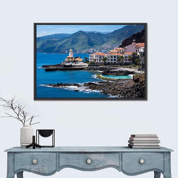 Quinta Do Lorde Village On Madeira Island Canvas Wall Art-1 Piece-Floating Frame-24" x 16"-Tiaracle