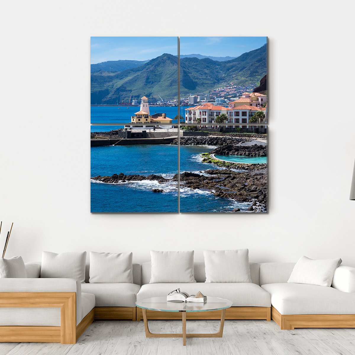 Quinta Do Lorde Village On Madeira Island Canvas Wall Art-4 Square-Gallery Wrap-17" x 17"-Tiaracle