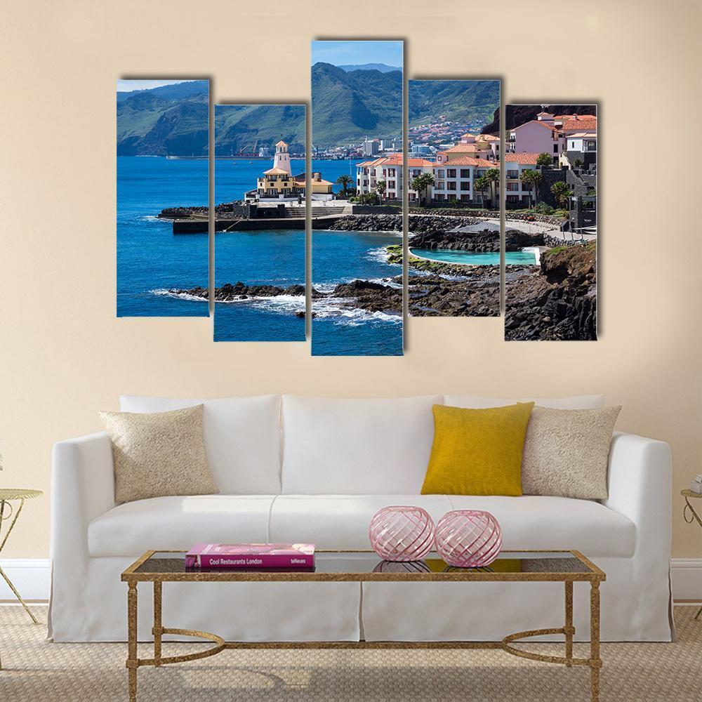 Quinta Do Lorde Village On Madeira Island Canvas Wall Art-5 Pop-Gallery Wrap-47" x 32"-Tiaracle