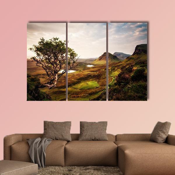 Quiraing Isle Of Skye United Kingdom Canvas Wall Art-4 Pop-Gallery Wrap-50" x 32"-Tiaracle