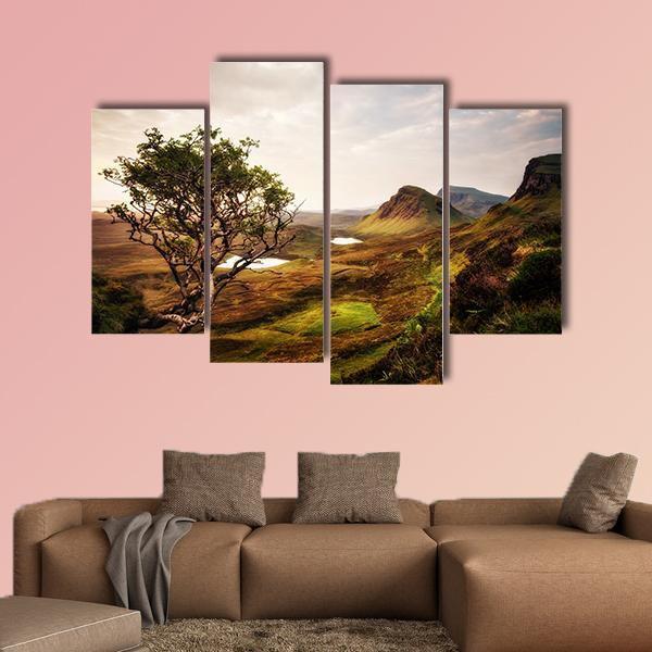 Quiraing Isle Of Skye United Kingdom Canvas Wall Art-4 Pop-Gallery Wrap-50" x 32"-Tiaracle