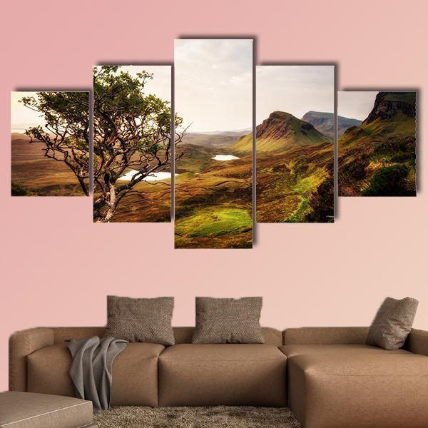 Quiraing Isle Of Skye United Kingdom Canvas Wall Art-5 Star-Gallery Wrap-62" x 32"-Tiaracle