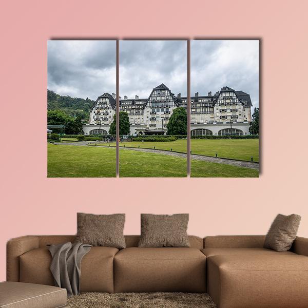 Quitandinha Palace Former Casino Hotel In Brazil Canvas Wall Art-3 Horizontal-Gallery Wrap-25" x 16"-Tiaracle