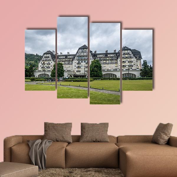 Quitandinha Palace Former Casino Hotel In Brazil Canvas Wall Art-4 Pop-Gallery Wrap-50" x 32"-Tiaracle