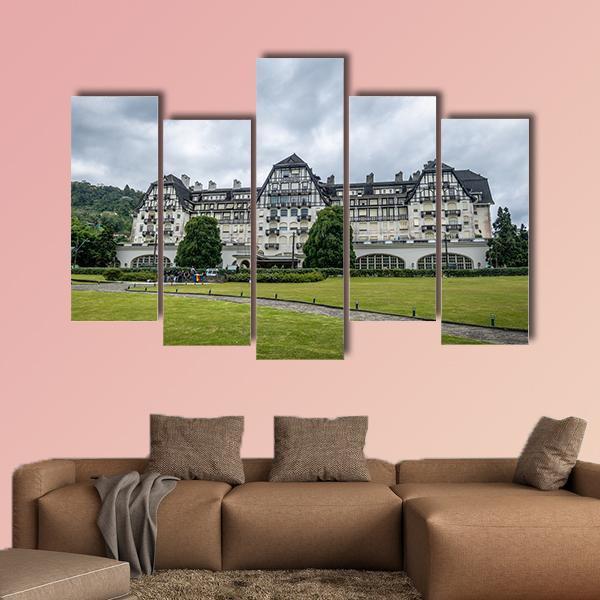 Quitandinha Palace Former Casino Hotel In Brazil Canvas Wall Art-5 Pop-Gallery Wrap-47" x 32"-Tiaracle