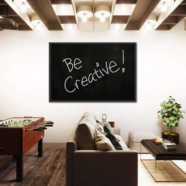 Quote "Be Creative" Canvas Wall Art-3 Horizontal-Gallery Wrap-25" x 16"-Tiaracle