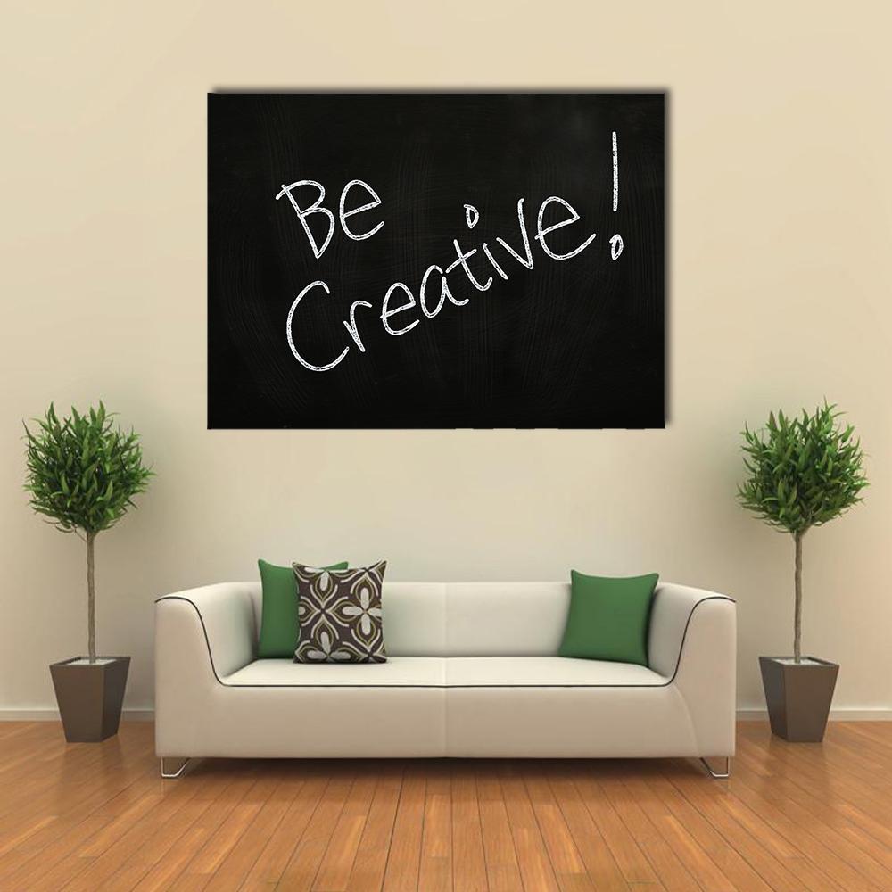 Quote "Be Creative" Canvas Wall Art-4 Horizontal-Gallery Wrap-34" x 24"-Tiaracle
