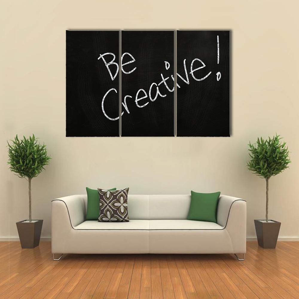 Quote "Be Creative" Canvas Wall Art-3 Horizontal-Gallery Wrap-37" x 24"-Tiaracle