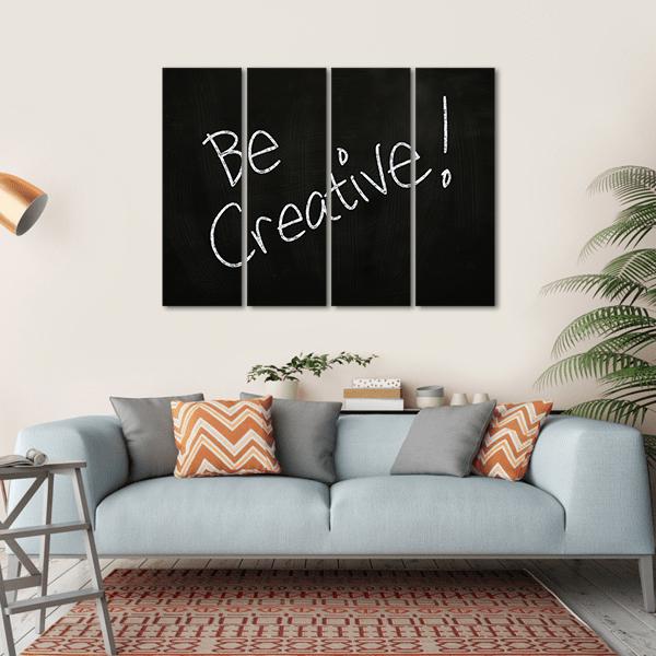Quote "Be Creative" Canvas Wall Art-4 Horizontal-Gallery Wrap-34" x 24"-Tiaracle