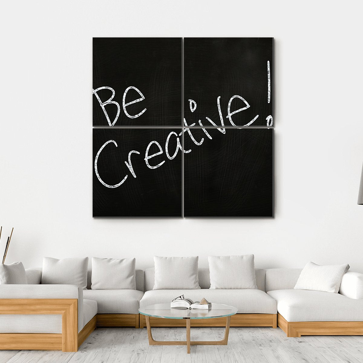 Quote "Be Creative" Canvas Wall Art-4 Square-Gallery Wrap-17" x 17"-Tiaracle
