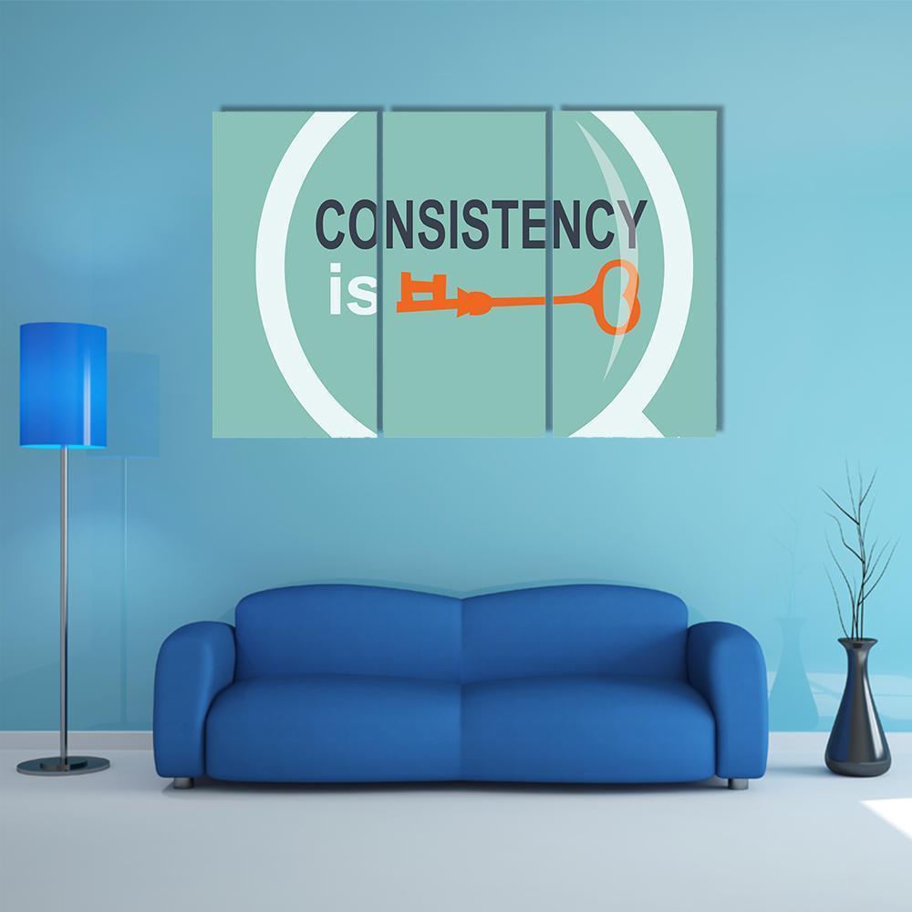 Quote "Consistency Is Key Searching" Canvas Wall Art-3 Horizontal-Gallery Wrap-37" x 24"-Tiaracle