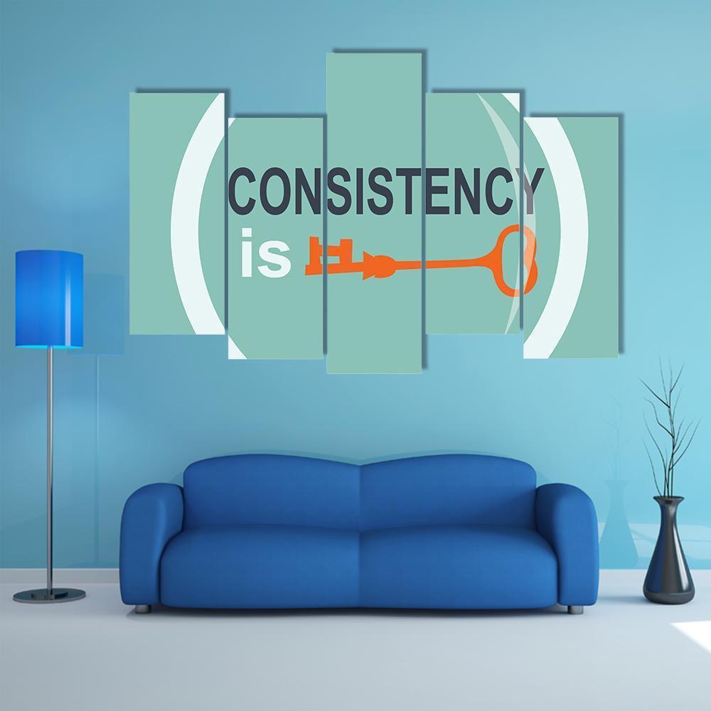 Quote "Consistency Is Key Searching" Canvas Wall Art-5 Pop-Gallery Wrap-47" x 32"-Tiaracle