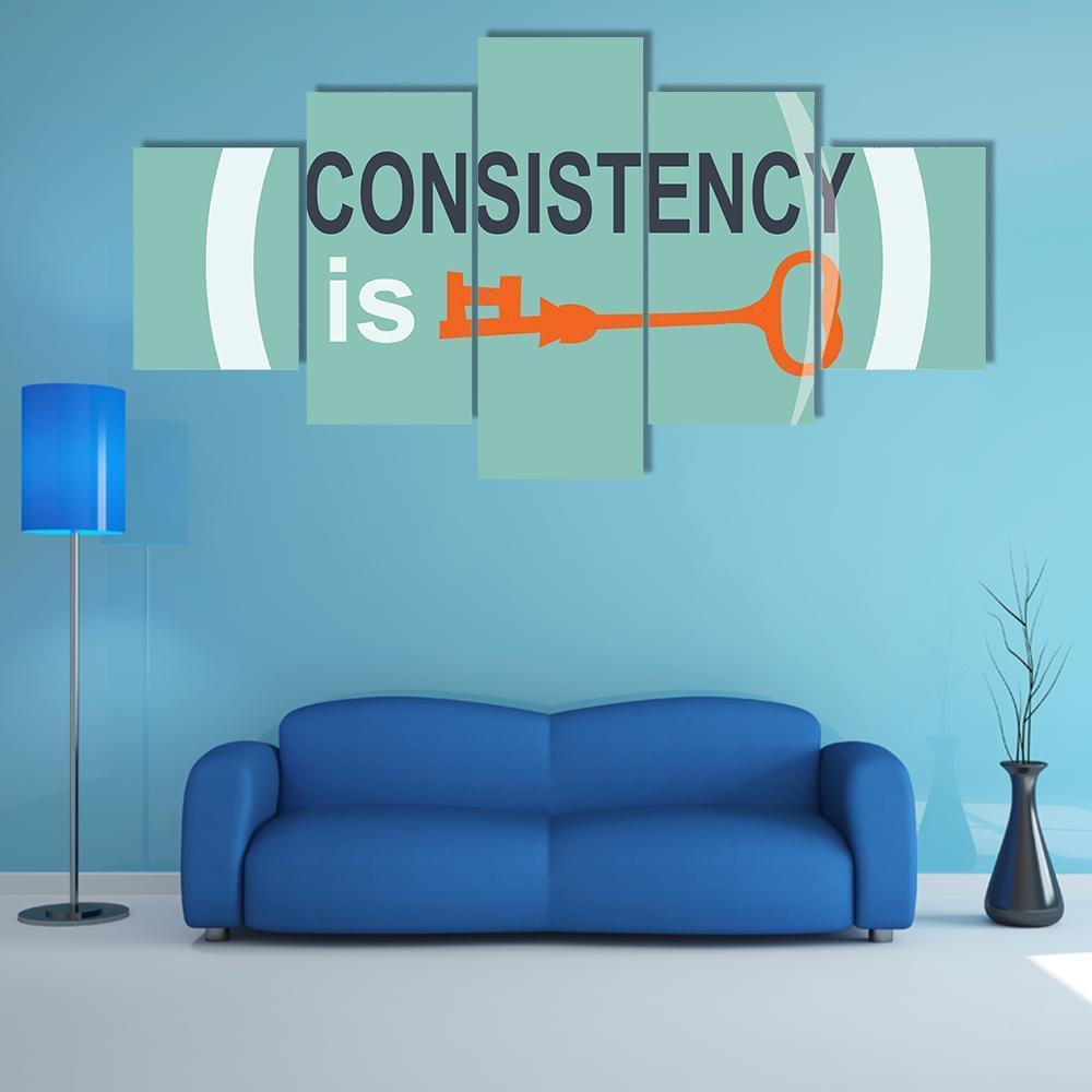 Quote "Consistency Is Key Searching" Canvas Wall Art-5 Star-Gallery Wrap-62" x 32"-Tiaracle