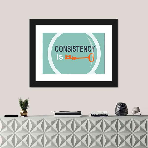 Quote "Consistency Is Key Searching" Canvas Wall Art-1 Piece-Framed Print-20" x 16"-Tiaracle