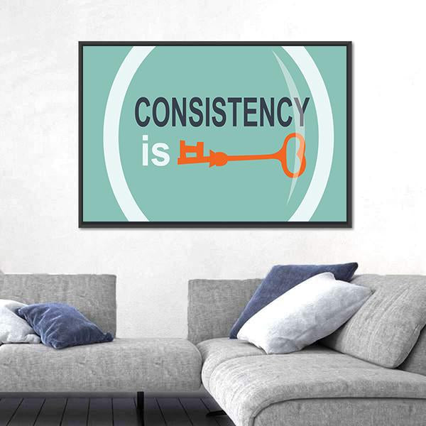 Quote "Consistency Is Key Searching" Canvas Wall Art-5 Horizontal-Gallery Wrap-22" x 12"-Tiaracle