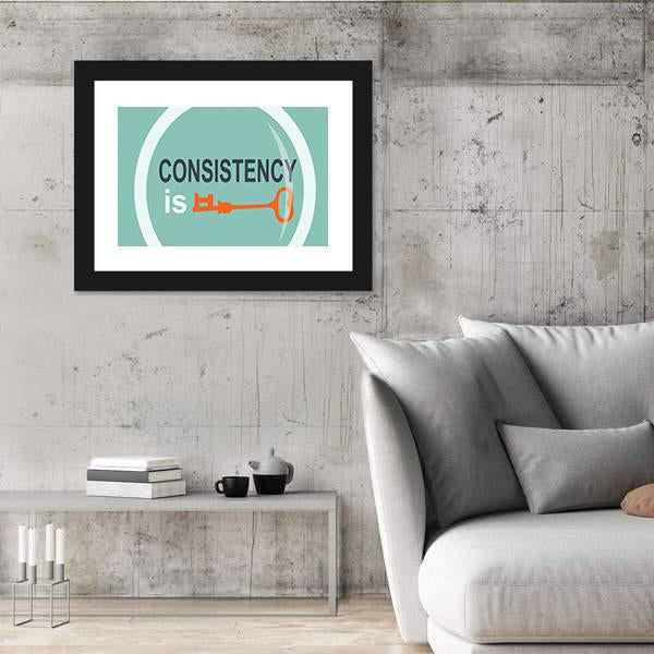 Quote "Consistency Is Key Searching" Canvas Wall Art-5 Horizontal-Gallery Wrap-22" x 12"-Tiaracle