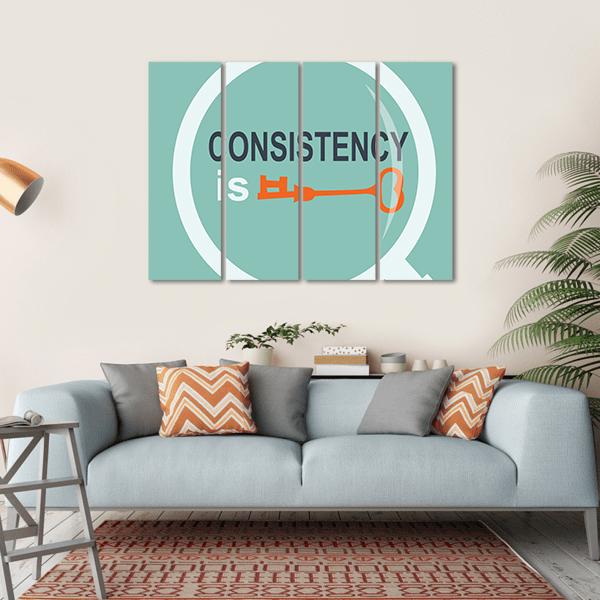 Quote "Consistency Is Key Searching" Canvas Wall Art-4 Horizontal-Gallery Wrap-34" x 24"-Tiaracle