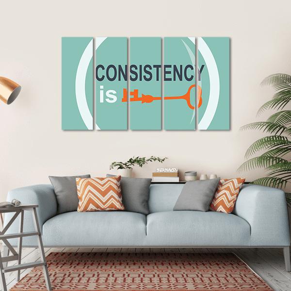 Quote "Consistency Is Key Searching" Canvas Wall Art-5 Horizontal-Gallery Wrap-22" x 12"-Tiaracle