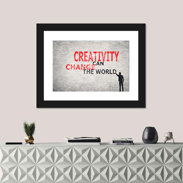 Quote "Creativity Can Change The World" Canvas Wall Art-1 Piece-Framed Print-20" x 16"-Tiaracle