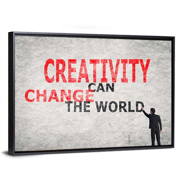 Quote "Creativity Can Change The World" Canvas Wall Art-3 Horizontal-Gallery Wrap-25" x 16"-Tiaracle