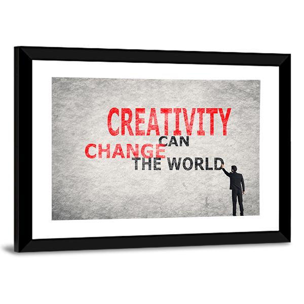 Quote "Creativity Can Change The World" Canvas Wall Art-3 Horizontal-Gallery Wrap-25" x 16"-Tiaracle
