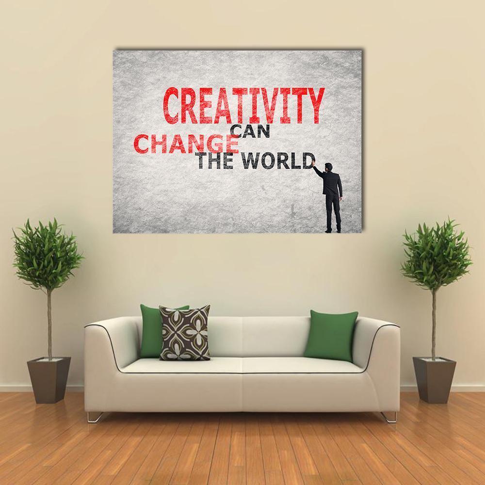 Quote "Creativity Can Change The World" Canvas Wall Art-1 Piece-Gallery Wrap-36" x 24"-Tiaracle