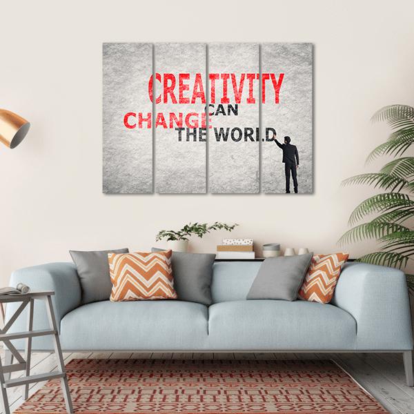 Quote "Creativity Can Change The World" Canvas Wall Art-4 Horizontal-Gallery Wrap-34" x 24"-Tiaracle