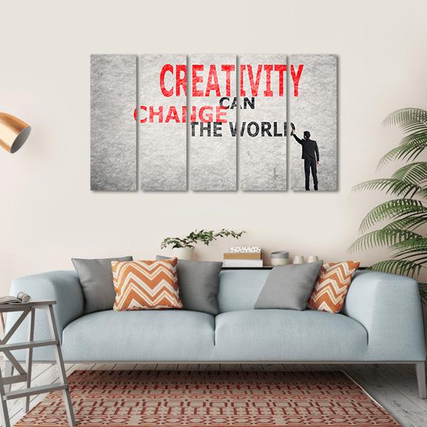 Quote "Creativity Can Change The World" Canvas Wall Art-1 Piece-Gallery Wrap-36" x 24"-Tiaracle