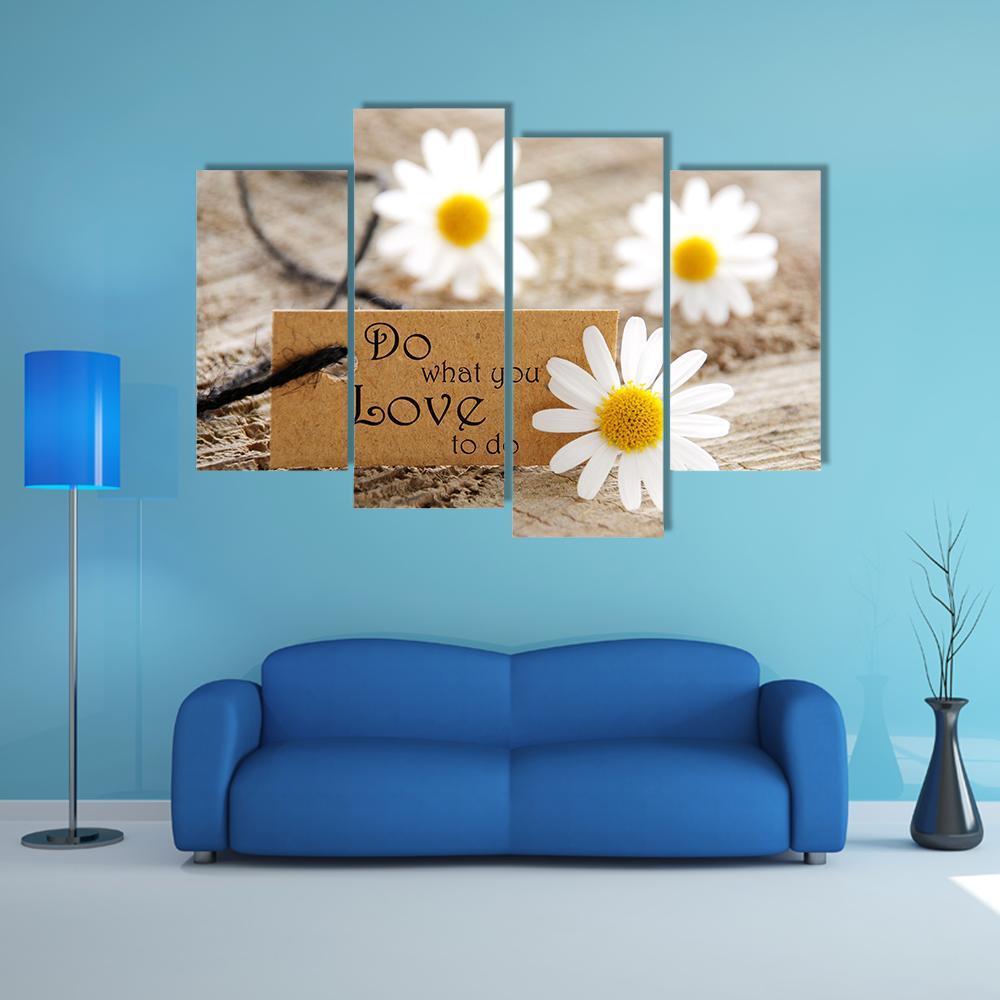 Quote "Do What You Love To Do" Canvas Wall Art-4 Pop-Gallery Wrap-50" x 32"-Tiaracle