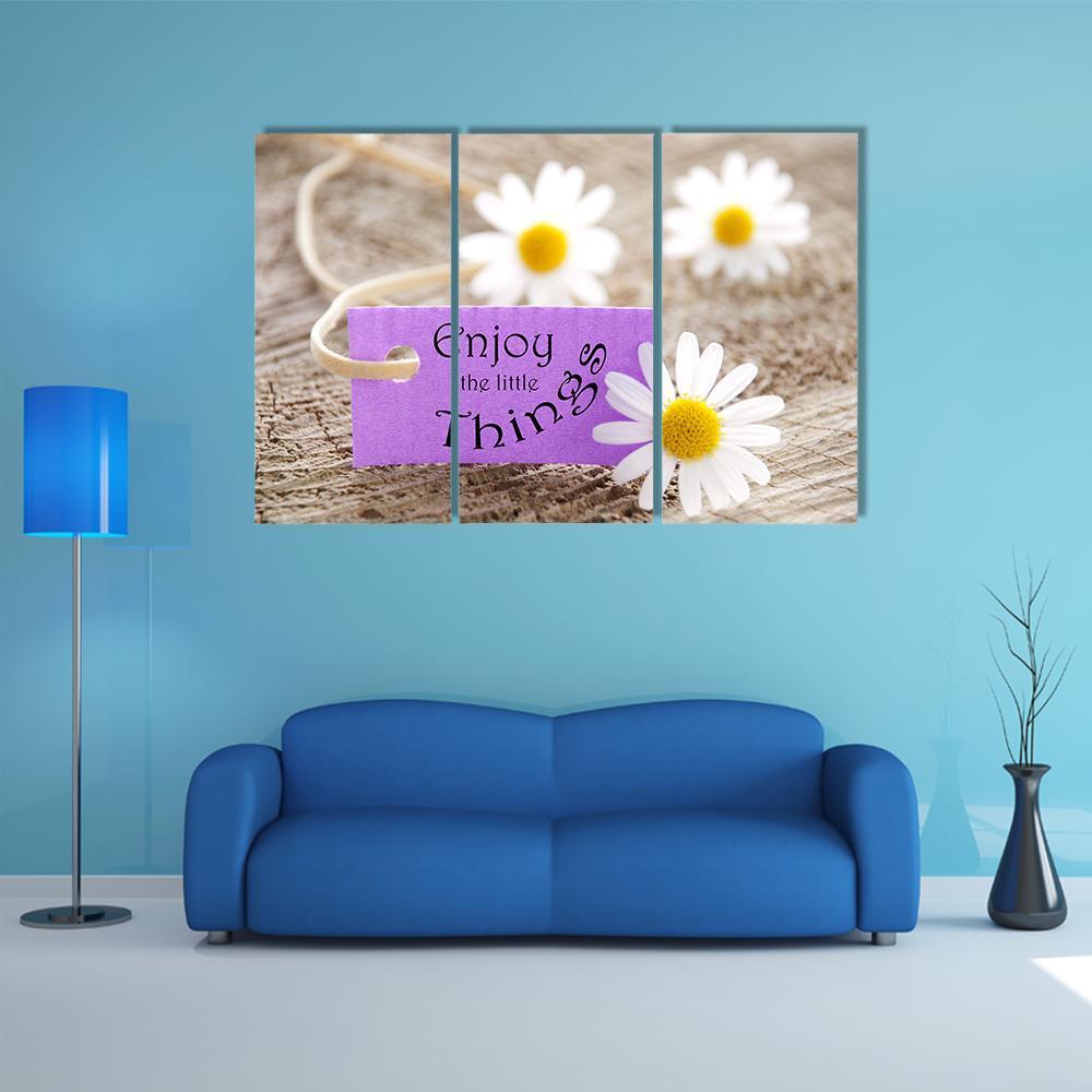 Quote "Enjoy The Little Things" Canvas Wall Art-3 Horizontal-Gallery Wrap-37" x 24"-Tiaracle