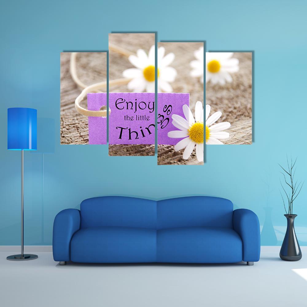 Quote "Enjoy The Little Things" Canvas Wall Art-4 Pop-Gallery Wrap-50" x 32"-Tiaracle
