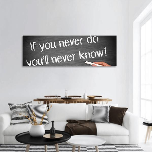 Quote For Inspiration Panoramic Canvas Wall Art-1 Piece-36" x 12"-Tiaracle