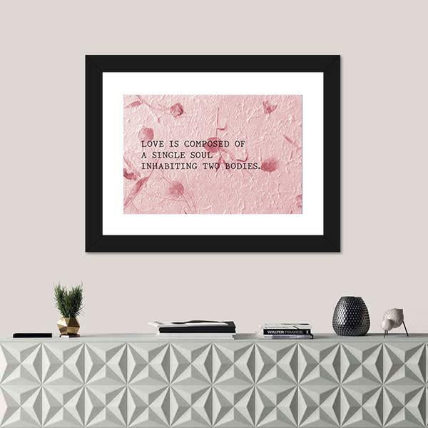 Quote "Love Is Composed Of A Single Soul" Canvas Wall Art-1 Piece-Framed Print-20" x 16"-Tiaracle
