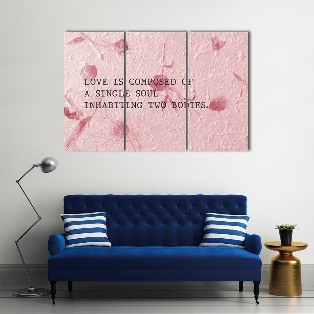 Quote "Love Is Composed Of A Single Soul" Canvas Wall Art-3 Horizontal-Gallery Wrap-37" x 24"-Tiaracle